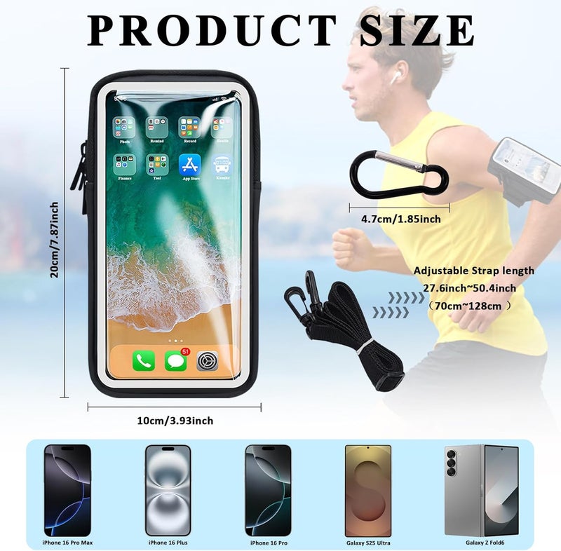 MOVOYEE Phone Holder for Running Armband, Cell Phone Purse Small Crossbody Bags for Women Kids, Sports Arm Bag for Men iPhone,Galaxy,Smartphones Carrier Pouch Fit Workout,Exercise,Gym,Hiking,Walking - Image 5